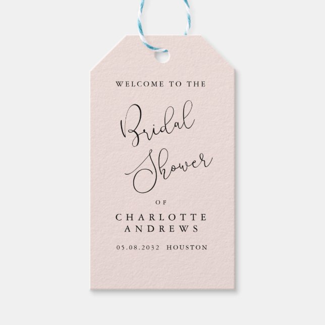 Modern, minimal Bridal Shower Gift Tags (Front)