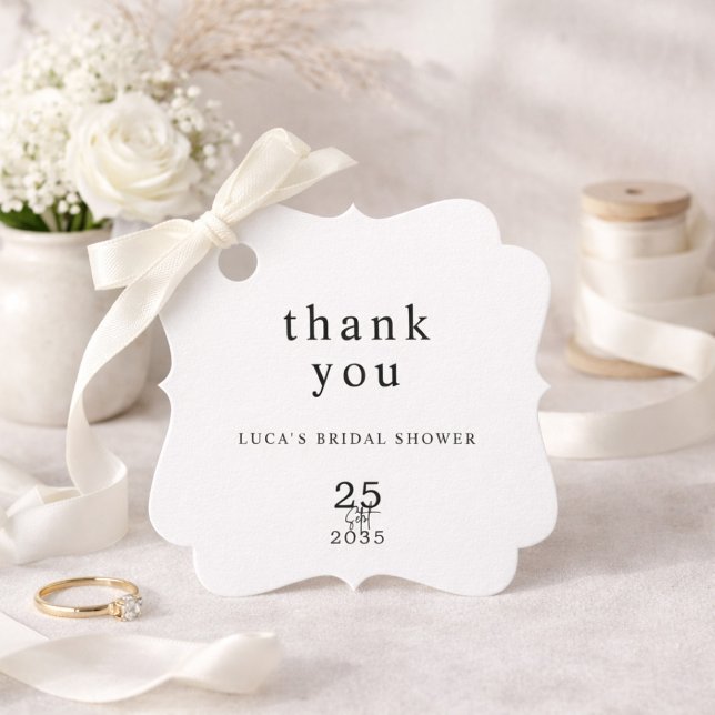 Modern Minimal Bridal Shower Thank You Tag (Creator Uploaded)