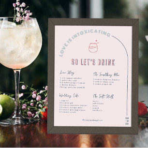 Modern Minimal   Bride & Groom Signature Drink Poster