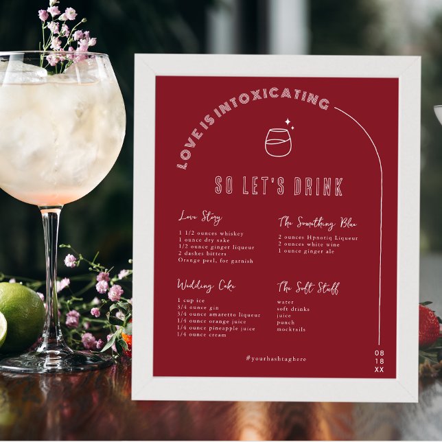 Modern Minimal | Bride & Groom Signature Drink Poster (Creator Uploaded)