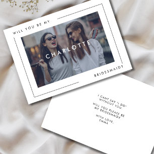 Modern Minimal Bridesmaid Proposal Photo Announcement