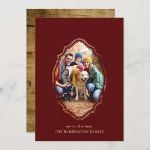 Modern Minimal Burgundy And Wood Photo