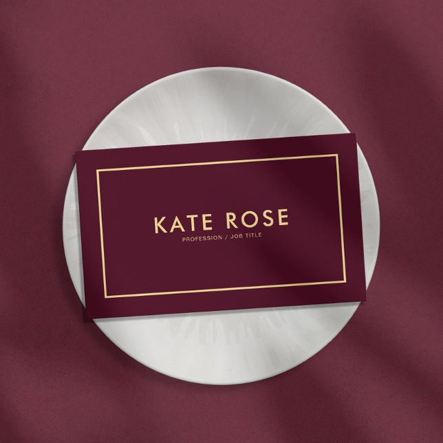Modern Minimal Burgundy Business Card (Creator Uploaded)