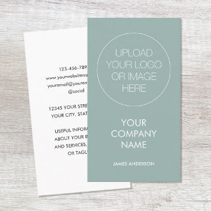 Modern Minimal Business Card Custom Logo Green