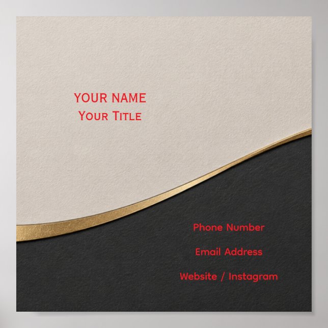 Modern Minimal Business Card Poster (Front)