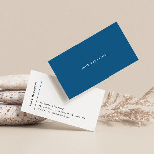 Modern Minimal Business Cards   Cobalt