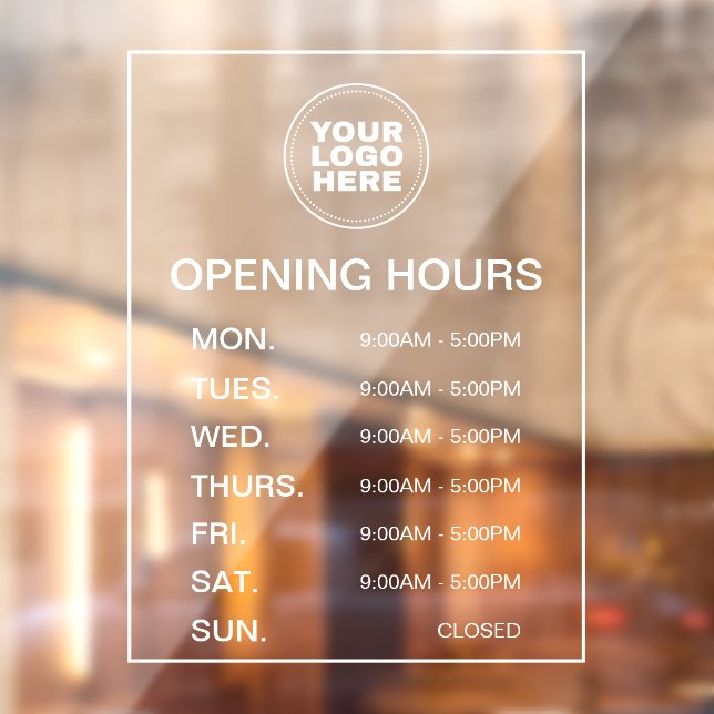 Modern Minimal Business Logo Opening Hours (Sheet 2)
