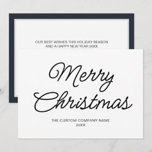 Modern Minimal Business Merry Christmas Holiday Card