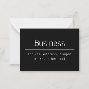 Modern Minimal Business Name & other Info   Black Card