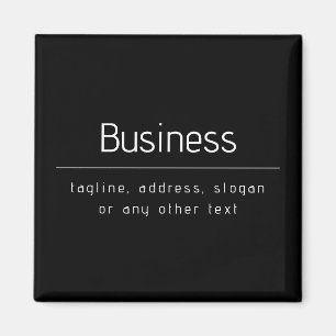 Modern Minimal Business Name & other Info Black Magnet
