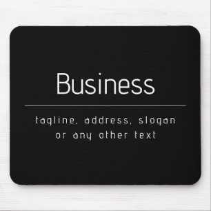 Modern Minimal Business Name & other Info   Black Mouse Pad