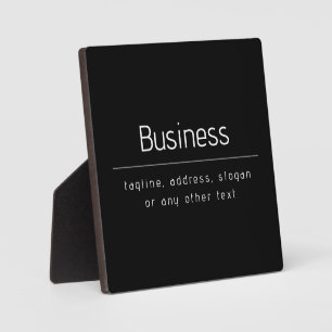 Modern Minimal Business Name & other Info   Black Plaque