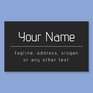 Modern Minimal Business Name & other Info Black Rectangular Sticker