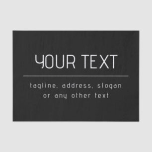 Modern Minimal Business Name & other Info Black Tissue Paper