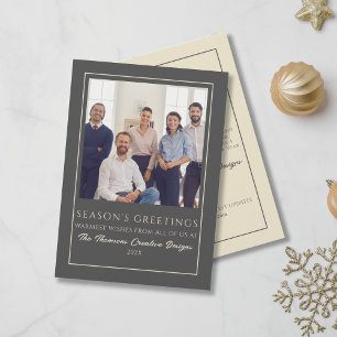 Modern Minimal Business Team Photo Christmas Holiday Card