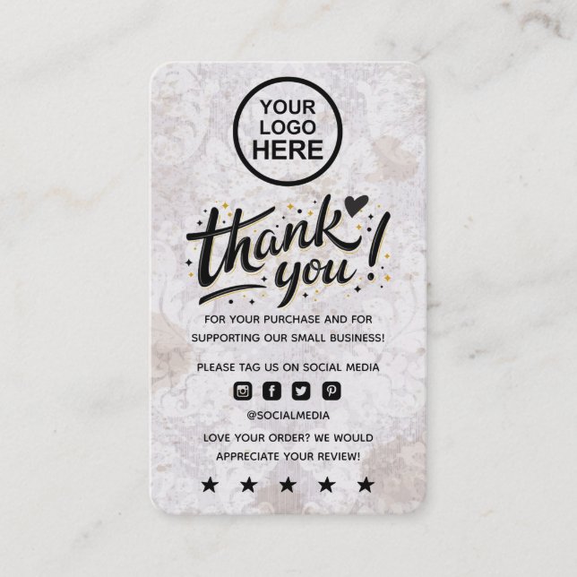 Modern Minimal Business Thank You For Order Insert (Front)