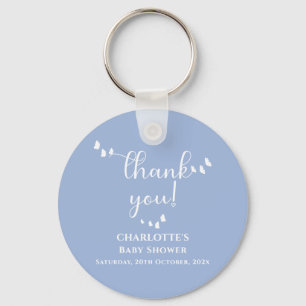 Modern Minimal Butterfly Calligraphy Baby Shower Key Ring