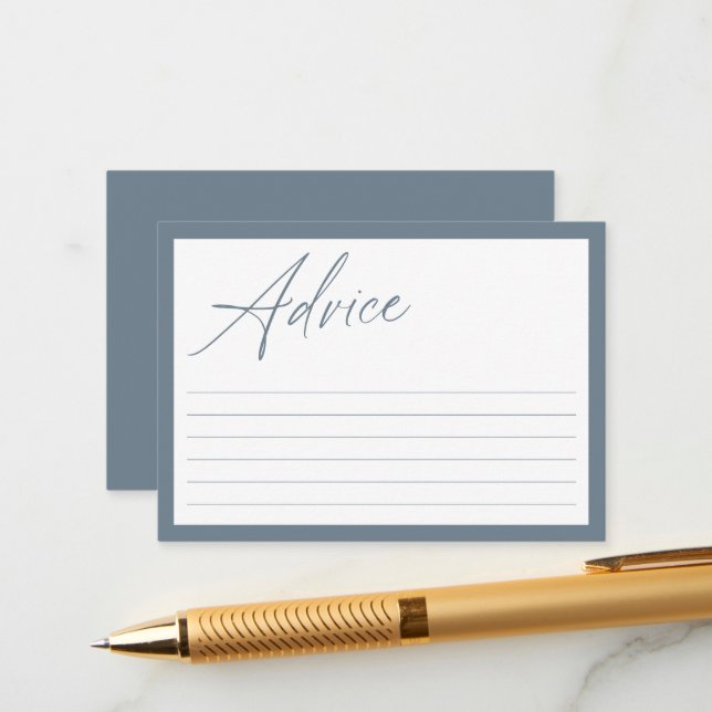 Modern Minimal Calligraphy | Baby Shower Advice (Front/Back In Situ)