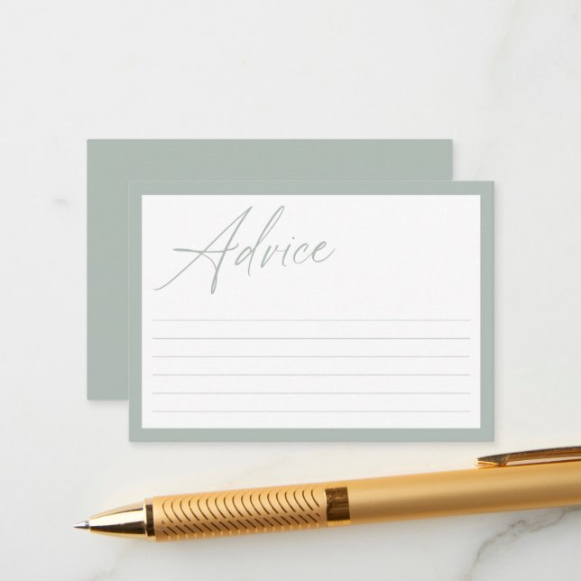 Modern Minimal Calligraphy | Baby Shower Advice (Front/Back In Situ)