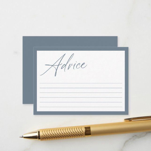 Modern Minimal Calligraphy | Baby Shower Advice Card (Front/Back In Situ)