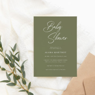 Modern Minimal Calligraphy   Baby Shower Invitation