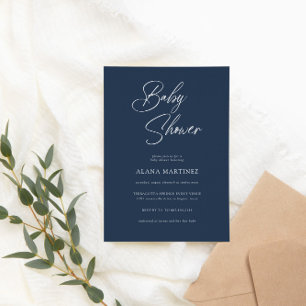 Modern Minimal Calligraphy   Baby Shower Invitation