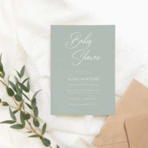 Modern Minimal Calligraphy   Baby Shower Invitation