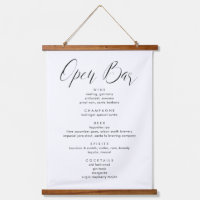 Modern Minimal Calligraphy Canvas Bar Menu