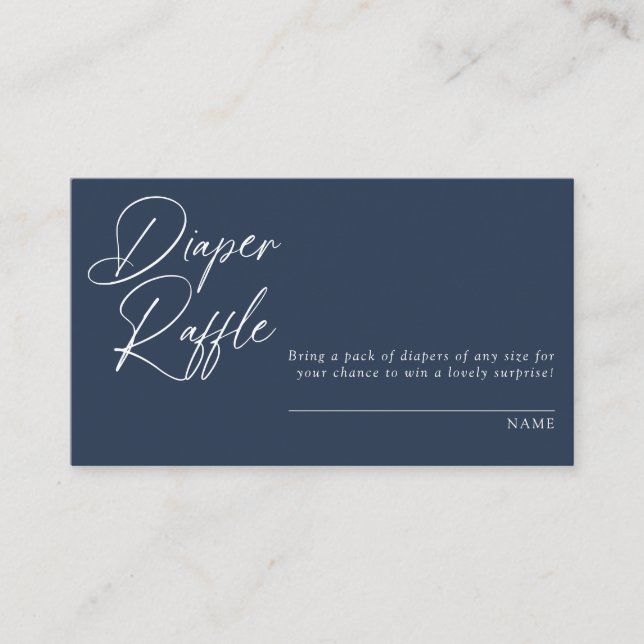 Modern Minimal Calligraphy | Diaper Raffle Enclosure Card (Front)
