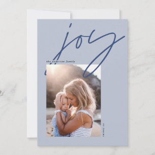 modern minimal calligraphy joy holiday card