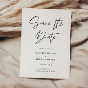 Modern Minimal Calligraphy Save The Date
