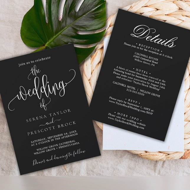 Modern Minimal Calligraphy Wedding Invitation (Creator Uploaded)