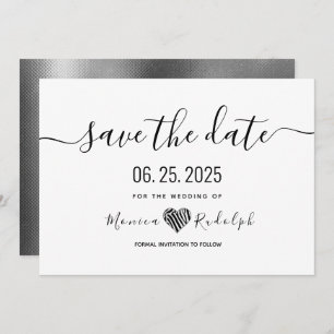 Modern Minimal Calligraphy Wedding Save The Date