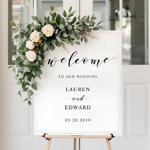Modern Minimal Calligraphy Wedding Welcome Poster