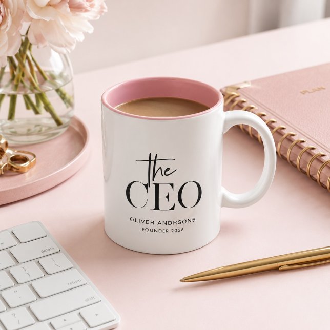 Modern Minimal CEO Mug | Personalised Boss Lady  (Creator Uploaded)