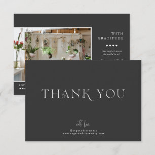 Modern Minimal   Charcoal Grey Business Thank You Card