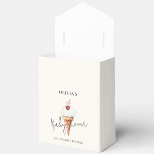 Modern Minimal Cherry Scoop Ice Cream Baby Shower  Favour Box
