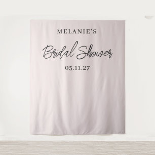 Modern Minimal Chic Bridal Shower Backdrop Tapestry