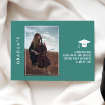 Modern Minimal Chic Graduation Announcement Card