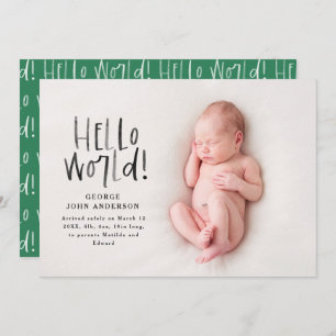 Modern minimal chic green typography photo announcement