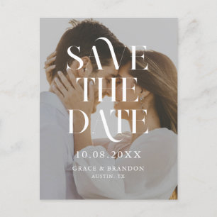 Modern Minimal Chic Photo Wedding Save the Date Announcement Postcard