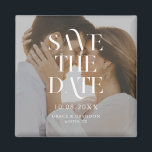 Modern Minimal Chic Photo Wedding Save the Date Magnet<br><div class="desc">Minimal modern wedding save the date magnetwith elegant chic typography and your personalised photo.</div>