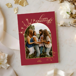 Modern Minimal Chic Red Typography Galentine