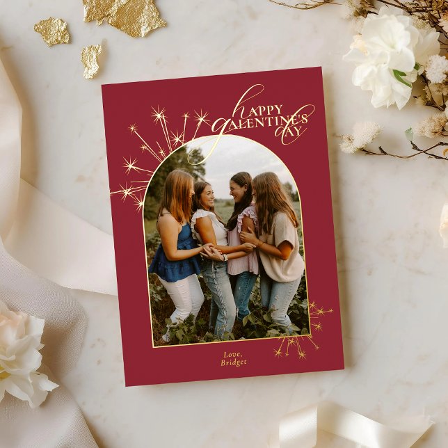 Modern Minimal Chic Red Typography Galentines (Creator Uploaded)