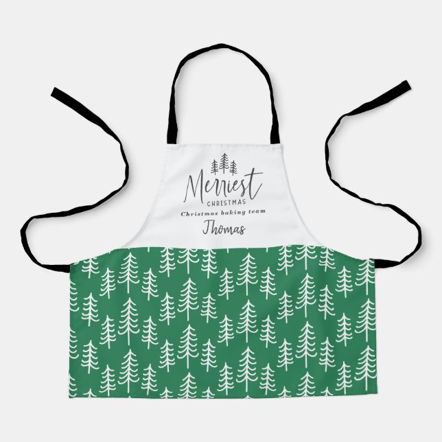 Modern minimal chic rustic Christmas family baking Apron (Front)