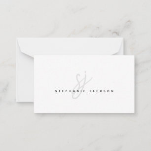 Modern Minimal Chic Stylish Monogram Professional  Card