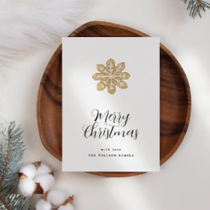 Modern minimal Christmas elegant script Holiday Card