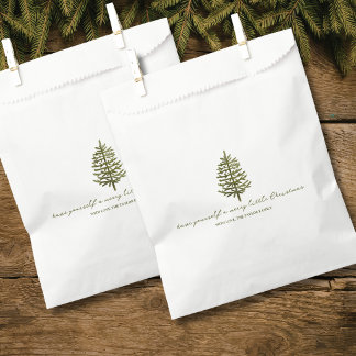 modern minimal Christmas evergreen tree holiday Favour Bags