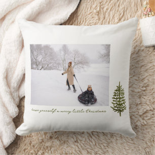 modern minimal Christmas evergreen tree photo Cushion