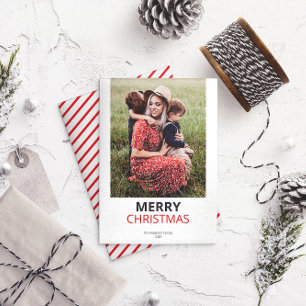 Modern Minimal Christmas Family Photo  Holiday Card